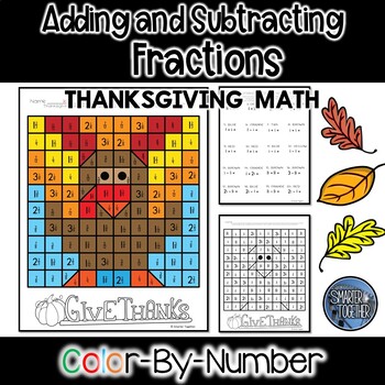 Preview of Adding and Subtracting Fractions - Thanksgiving
