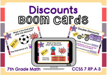 Preview of Discounts Boom Cards-Digital Task Cards