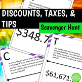 Discounts, Taxes, and Tips Scavenger Hunt