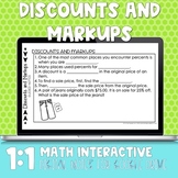 Discounts and Markups Digital Notes