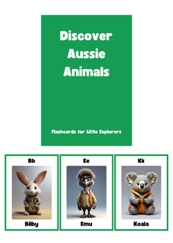 Preview of Discover Aussie Animals Alphabet Flashcards (A-Z)
