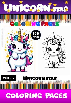 Preview of Discover Enchantment with Unicorn Coloring Page Vol 3!
