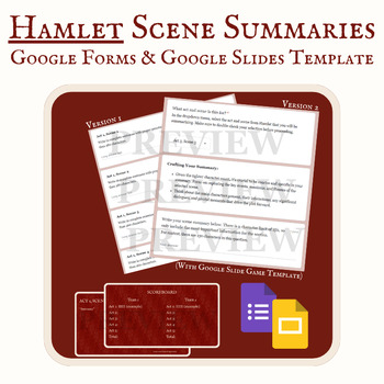 Preview of Discover Hamlet: Scene Summaries using Google Forms Engaging Classroom Activity