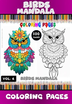 Preview of Discover Inner Peace with Owl Mandala Coloring Pages VOL 4!