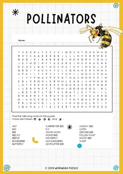 Preview of Discover Pollinators: Fun Worksheet Activity Word Search Puzzle