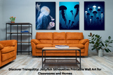 Discover Tranquility: Jellyfish Silhouettes Printable Wall Art