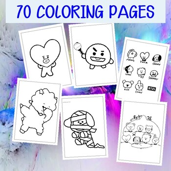 Discover the Magic: BTS Inspired BT21 Coloring Sheets for All Ages, 70 ...