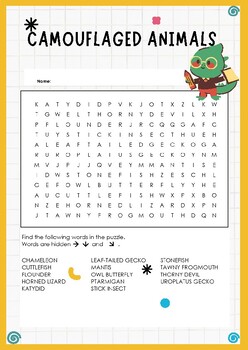 Preview of Discover the Secrets of Nature: Word Search Puzzle - Camouflaged Animals Edition