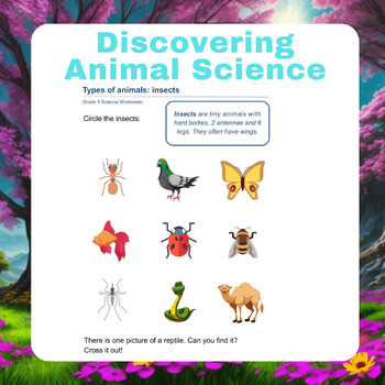 Preview of Discovering Animal Science: Grade 1 Worksheets on Animal Needs, Classification