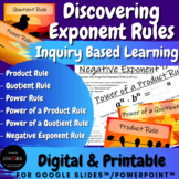 Discovering Exponent Rules - Laws of Exponents Inquiry Bas