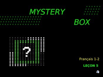 Preview of Discovering French Bleu Lesson 5 -  Mystery Box Exam Review Game