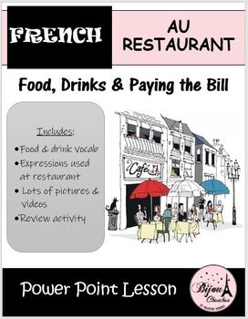 Preview of Discovering French Bleu Unit 3 - AU RESTAURANT: Food, Drinks and Paying the Bill