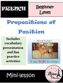 Discovering French Bleu Unit 4 Lesson 9 PREPOSITIONS OF POSITION 