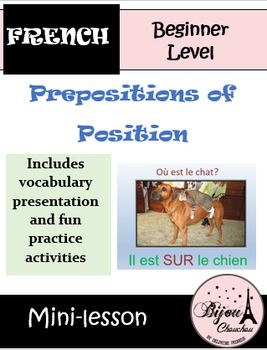 Preview of Discovering French Bleu Unit 4 Lesson 9 PREPOSITIONS OF POSITION 