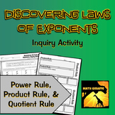 Discovering Laws of Exponents Inquiry Activity: Product, Quotient, & Power Rules