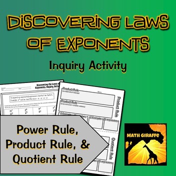 Preview of Discovering Laws of Exponents Inquiry Activity: Product, Quotient, & Power Rules