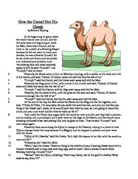 Preview of How the Camel Got His Lump - Informational Text Test Prep