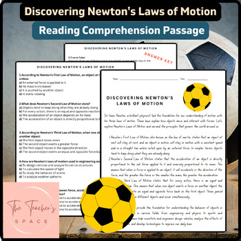 Preview of Discovering Newton's Laws of Motion Reading Comprehension Passage