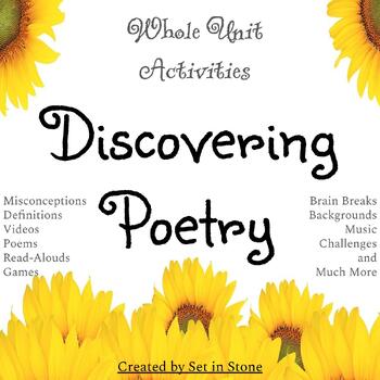 Preview of Discovering Poetry Whole Unit Activities
