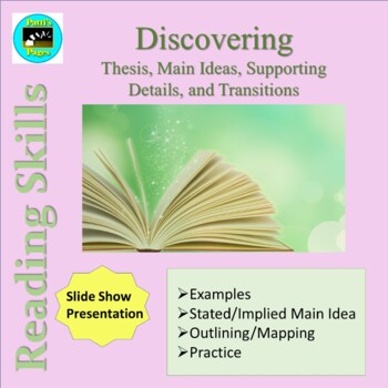 Preview of Reading Skills: Thesis, Main Ideas, Details & Transitions Distance Learning