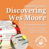 Discovering Wes Moore Pre Reading Activities Middle School