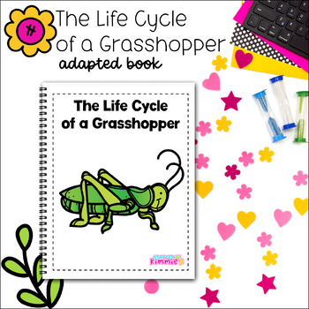Preview of Life Cycle Special Education Grasshopper Adapted Book for Easy Science Activity
