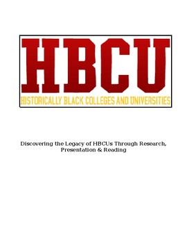 Preview of Discovering the Legacy of HBCUs Through Research, Presentation & Reading