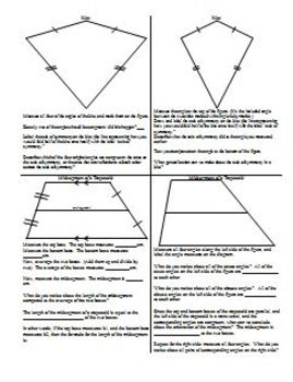 Discovering the Properties of Trapezoids, Kites, and Midsegments with