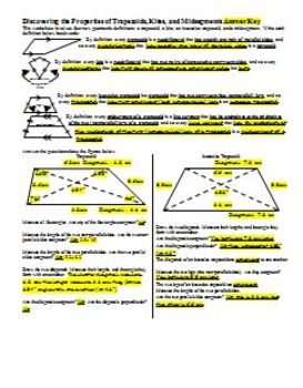 Discovering the Properties of Trapezoids, Kites, and Midsegments with