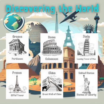 Preview of Discovering the World: A Coloring Book of Famous Monuments and Landmarks