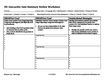 Preview of Discovery Education Assessment SMART GOALS Worksheet