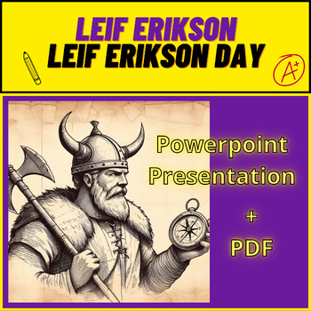 Preview of Discovery Leif Erikson Day - All About Leif Erikson PowerPoint Presntation +PDF