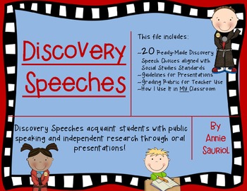 Preview of Discovery Speeches: Public Speaking and Independent Research Presentations ELA