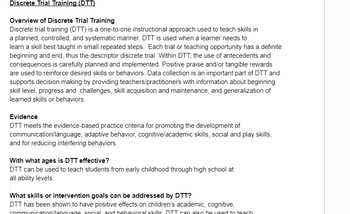 Preview of Discreet trial teaching ( DTI, DTT) step by step instructions 