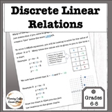 Discrete Linear Relations Differentiated worksheets and Notes
