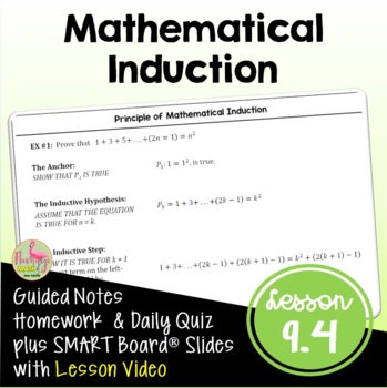 Preview of Mathematical Induction with Lesson Video (Unit 9)