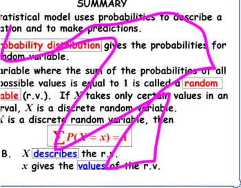 Preview of Discrete Random Variables full planned lesson