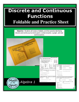 Preview of Discrete and Continuous Foldable and Practice Sheet