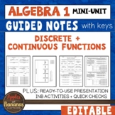 Discrete and Continuous Functions - Guided Notes, Presenta