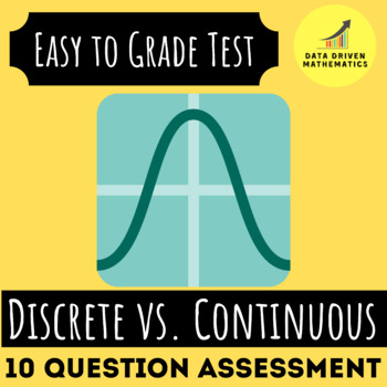 Discrete Vs Continuous Functions Test 10 Questions Tpt