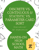 Discrete vs. Continuous and Statistic vs. Parameters Card Sort