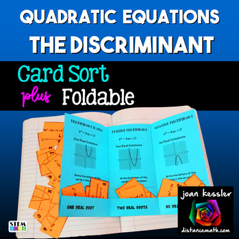 Preview of Quadratic Equations Discriminant Card Sort Foldable