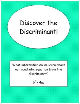 Preview of Discriminant Discovery Activity