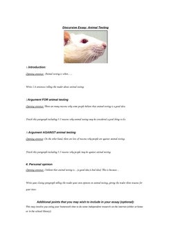 discursive essay about animal testing