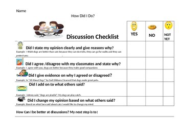 Preview of Discussion Rubric