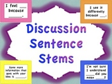Discussion Sentence Stems Cards/Mini-Posters