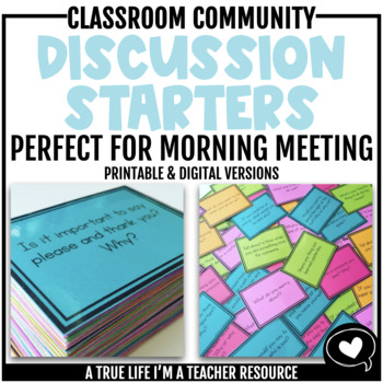 Preview of Discussion Starters for Class Meetings | Journals | Writing