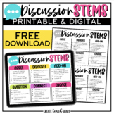 Discussion Stems to use with Discussion Slides or Prompts 