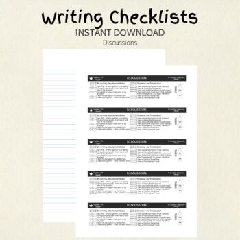Preview of Discussion Writing Checklist