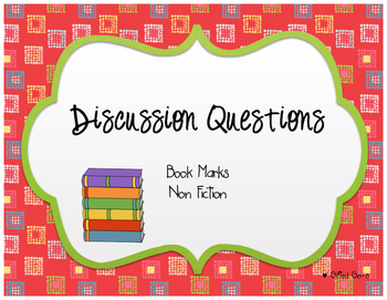 Preview of Discussion questions book marks nonfiction